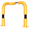 Anti-nudge hoop 90 | one sided- deep version | steel tube  76 mm | yellow / black | one-sided, left | height above ground: 650 mm | to be fixed by plugs